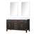Lexora Laurel 60 inch W Brown Oak Double Sink Vanity Cabinet, Carrara Marble Top, and 28 in Mirrors