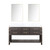 Lexora LVN60DK110 Norwalk 60 inch W Brown Oak Double Sink Vanity Cabinet, Carrara Marble Top, and 28 in Mirrors