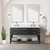 Lexora  LVN60DJ110 Norwalk 60 in W x 22 in D Black Oak Double Bath Vanity, Carrara Marble Top, and 28 in Mirrors