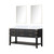 Lexora Norwalk 60 inch W Black Oak Double Sink Vanity Cabinet, Carrara Marble Top, and 28 in Mirrors