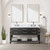 Lexora LVN60DJ110 Norwalk 60 inch W Black Oak Double Sink Vanity Cabinet, Carrara Marble Top, and 28 in Mirrors