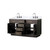 Lexora LVA60DK101 Abbey 60 inch W Brown Oak Double Sink Vanity Cabinet, Carrara Marble Top, and Faucet Set