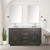 Lexora Abbey 60 inch W Brown Oak Double Sink Vanity Cabinet, Carrara Marble Top, and Faucet Set