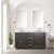 Lexora Abbey 60 inch W Brown Oak Double Sink Vanity Cabinet, Carrara Marble Top, and Faucet Set