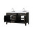 Lexora Laurel 60 inch W Black Oak Double Sink Vanity Cabinet, Carrara Marble Top, and Faucet Set