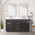 Lexora  LVA60DJ101 Abbey 60 in W x 22 in D Black Oak Double Bath Vanity, Carrara Marble Top, and Faucet Set