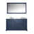 Lexora Dukes 60 in. W Navy Blue Double Sink Vanity Cabinet, Cultured Marble Top, Faucet Set, and 58 in. Mirror