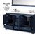 Lexora Dukes 60 in. W Navy Blue Double Sink Vanity Cabinet, Cultured Marble Top, Faucet Set, and 58 in. Mirror