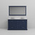 Lexora Dukes 60 in. W Navy Blue Double Sink Vanity Cabinet, Cultured Marble Top, Faucet Set, and 58 in. Mirror