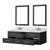 Lexora  LVC60DL111 Castor 60 in W x 22 in D Black Double Bath Vanity, Carrara Marble Top, Faucet Set, and 28 in Mirrors