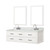 Lexora LVC60DA111 Castor 60 inch W White Double Sink Wall Hung Vanity Cabinet, Carrara Marble Top, Faucet Set, and 28 in Mirrors