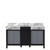 Lexora LZ342260DLIS000 Zilara 60 inch W Black and Grey Double Sink Vanity Cabinet and Castle Grey Marble Top