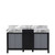 Lexora Zilara 60 inch W Black and Grey Double Sink Vanity Cabinet and Castle Grey Marble Top