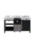Lexora LZ342260DLIS000 Zilara 60 inch W Black and Grey Double Sink Vanity Cabinet and Castle Grey Marble Top