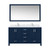 Lexora Jacques 60 in. W Navy Blue Double Sink Vanity Cabinet, Carrara Marble Top, Faucet Set, and 58 in. Mirror