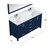 Lexora Jacques 60 in. W Navy Blue Double Sink Vanity Cabinet, Carrara Marble Top, Faucet Set, and 58 in. Mirror