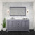 Lexora LVD60DB101 Dukes 60 in. W Dark Grey Double Sink Vanity Cabinet, Carrara Marble Top, and Faucet Set