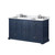 Lexora Dukes 60 in. W Navy Blue Double Sink Vanity Cabinet, Carrara Marble Top, and Faucet Set
