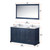 Lexora LVD60DE101 Dukes 60 in. W Navy Blue Double Sink Vanity Cabinet, Carrara Marble Top, and Faucet Set