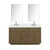 Lexora LVA60DR111 Abbey 60 inch W Grey Oak Double Sink Vanity Cabinet, Carrara Marble Top, Faucet Set, and 28 in Mirrors