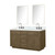 Lexora LVA60DR111 Abbey 60 inch W Grey Oak Double Sink Vanity Cabinet, Carrara Marble Top, Faucet Set, and 28 in Mirrors