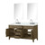 Lexora LVL60DR111 Laurel 60 inch W Grey Oak Double Sink Vanity Cabinet, Carrara Marble Top, Faucet Set, and 28 in Mirrors