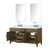 Lexora Laurel 60 inch W Grey Oak Double Sink Vanity Cabinet, Carrara Marble Top, Faucet Set, and 28 in Mirrors