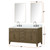 Lexora Laurel 60 inch W Grey Oak Double Sink Vanity Cabinet, Carrara Marble Top, Faucet Set, and 28 in Mirrors