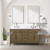 Lexora Laurel 60 inch W Grey Oak Double Sink Vanity Cabinet, Carrara Marble Top, Faucet Set, and 28 in Mirrors