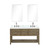 Lexora LVN60DR111 Norwalk 60 inch W Grey Oak Double Sink Vanity Cabinet, Carrara Marble Top, Faucet Set, and 28 in Mirrors