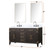 Lexora LVL60DK111 Laurel 60 inch W Brown Oak Double Sink Vanity Cabinet, Carrara Marble Top, Faucet Set, and 28 in Mirrors