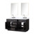 Lexora  LVA60DJ111 Abbey 60 in W x 22 in D Black Oak Double Bath Vanity, Carrara Marble Top, Faucet Set, and 28 in Mirrors