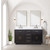 Lexora  LVA60DJ111 Abbey 60 in W x 22 in D Black Oak Double Bath Vanity, Carrara Marble Top, Faucet Set, and 28 in Mirrors