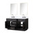 Lexora LVA60DJ111 Abbey 60 inch W Black Oak Double Sink Vanity Cabinet, Carrara Marble Top, Faucet Set, and 28 in Mirrors