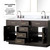 Lexora LVA60DK111 Abbey 60 inch W Brown Oak Double Sink Vanity Cabinet, Carrara Marble Top, Faucet Set, and 28 in Mirrors