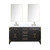 Lexora LVL60DJ111 Laurel 60 inch W Black Oak Double Sink Vanity Cabinet, Carrara Marble Top, Faucet Set, and 28 in Mirrors