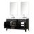 Lexora LVL60DJ111 Laurel 60 inch W Black Oak Double Sink Vanity Cabinet, Carrara Marble Top, Faucet Set, and 28 in Mirrors