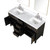 Lexora LVL60DJ111 Laurel 60 inch W Black Oak Double Sink Vanity Cabinet, Carrara Marble Top, Faucet Set, and 28 in Mirrors