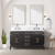 Lexora Laurel 60 inch W Black Oak Double Sink Vanity Cabinet, Carrara Marble Top, Faucet Set, and 28 in Mirrors