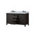 Lexora LVM60DC301 Marsyas 60 inch W Brown Double Sink Vanity Cabinet, Cultured Marble Countertop and Faucet Set