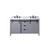 Lexora LVM60DB101 Marsyas 60 inch W Dark Grey Double Sink Vanity Cabinet, Carrara Marble Countertop and Faucet Set
