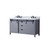 Lexora LVM60DB101 Marsyas 60 inch W Dark Grey Double Sink Vanity Cabinet, Carrara Marble Countertop and Faucet Set