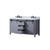 Lexora LVM60DB101 Marsyas 60 inch W Dark Grey Double Sink Vanity Cabinet, Carrara Marble Countertop and Faucet Set