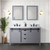 Lexora LVM60DB101 Marsyas 60 inch W Dark Grey Double Sink Vanity Cabinet, Carrara Marble Countertop and Faucet Set
