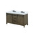 Lexora LVM60DK301 Marsyas 60 inch W Rustic Brown Double Sink Vanity Cabinet, Cultured Marble Countertop and Faucet Set
