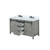 Lexora LVM60DH301 Marsyas 60 inch W Ash Grey Double Sink Vanity Cabinet, Cultured Marble Countertop and Faucet Set