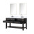 Lexora  LVN60DJ111 Norwalk 60 in W x 22 in D Black Oak Double Bath Vanity, Carrara Marble Top, Faucet Set, and 28 in Mirrors