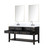 Lexora Norwalk 60 inch W Black Oak Double Sink Vanity Cabinet, Carrara Marble Top, Faucet Set, and 28 in Mirrors