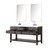 Lexora  LVN60DK111 Norwalk 60 in W x 22 in D Brown Oak Double Bath Vanity, Carrara Marble Top, Faucet Set, and 28 in Mirrors