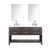 Lexora LVN60DK111 Norwalk 60 inch W Brown Oak Double Sink Vanity Cabinet, Carrara Marble Top, Faucet Set, and 28 in Mirrors